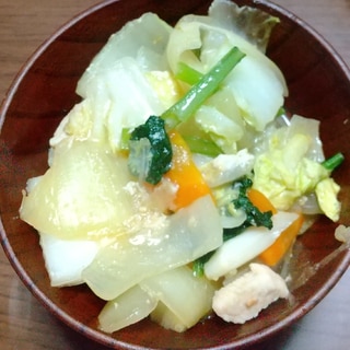 鶏肉と野菜の味噌蒸し